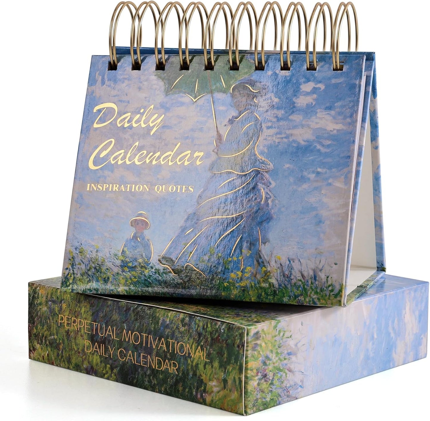 Daily Flip Calendar with Inspirational Quotes - Motivational Perpetual Calendar Desk Office Home Decor for Women, Gifts Desk Accessories for Girls Positive Affirmations