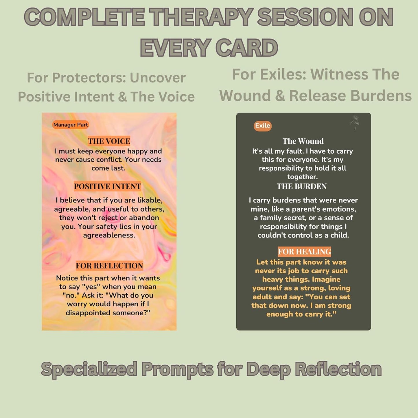 The IFS Deck: 53 Internal Family Systems Therapy Cards for Parts Work, Shadow Work & Self-Awareness – Mindfulness & Journaling Prompts for Emotional Healing and Personal Growth