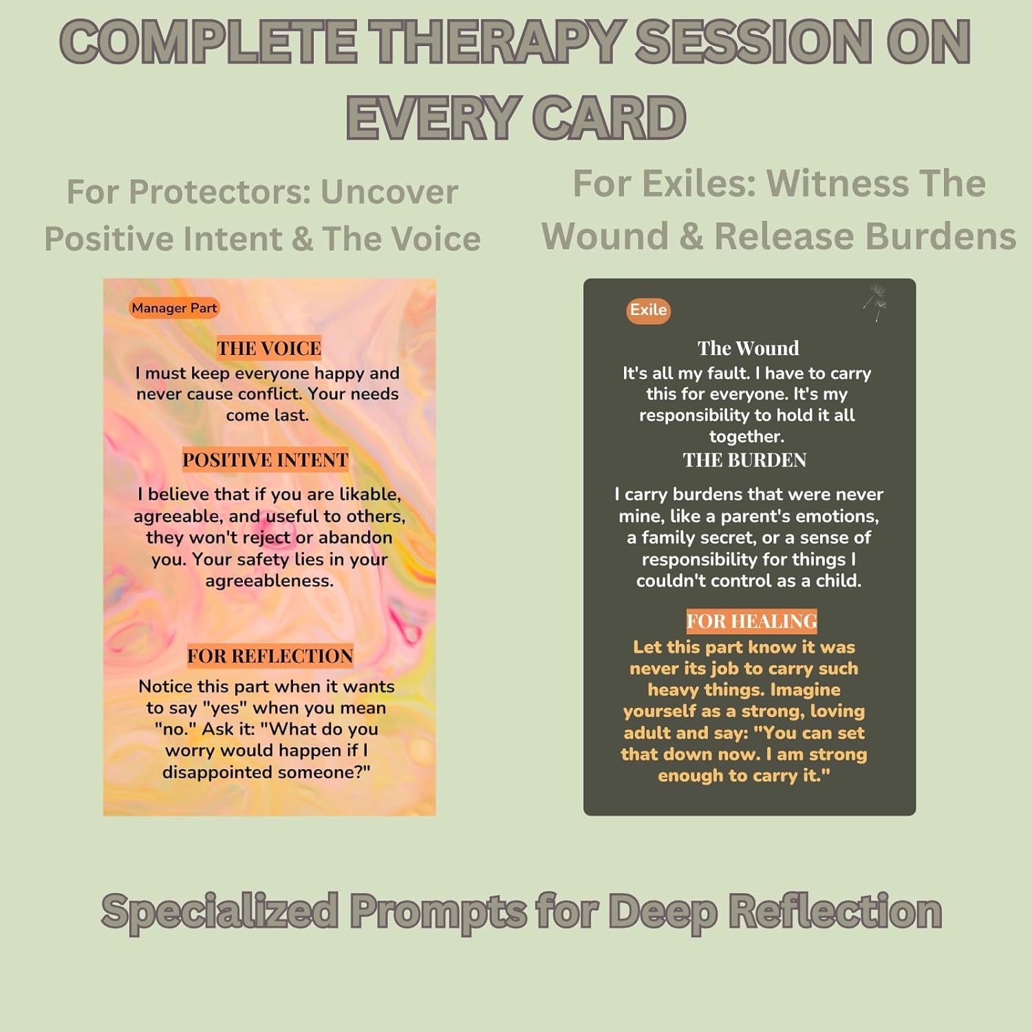 The IFS Deck: 53 Internal Family Systems Therapy Cards for Parts Work, Shadow Work & Self-Awareness – Mindfulness & Journaling Prompts for Emotional Healing and Personal Growth