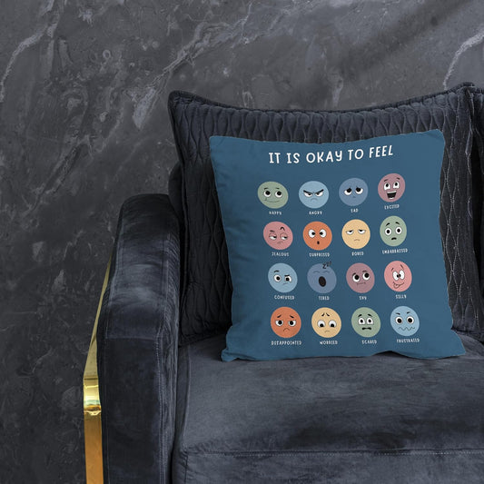 Counseling Office Must Haves Pillow Cover, Calming Corner, Mental Health Pillowcase Decor for Home Kids,Mental Health Counselor Gifts, Calming Corner Pillow Covers 18X18 Army Blue