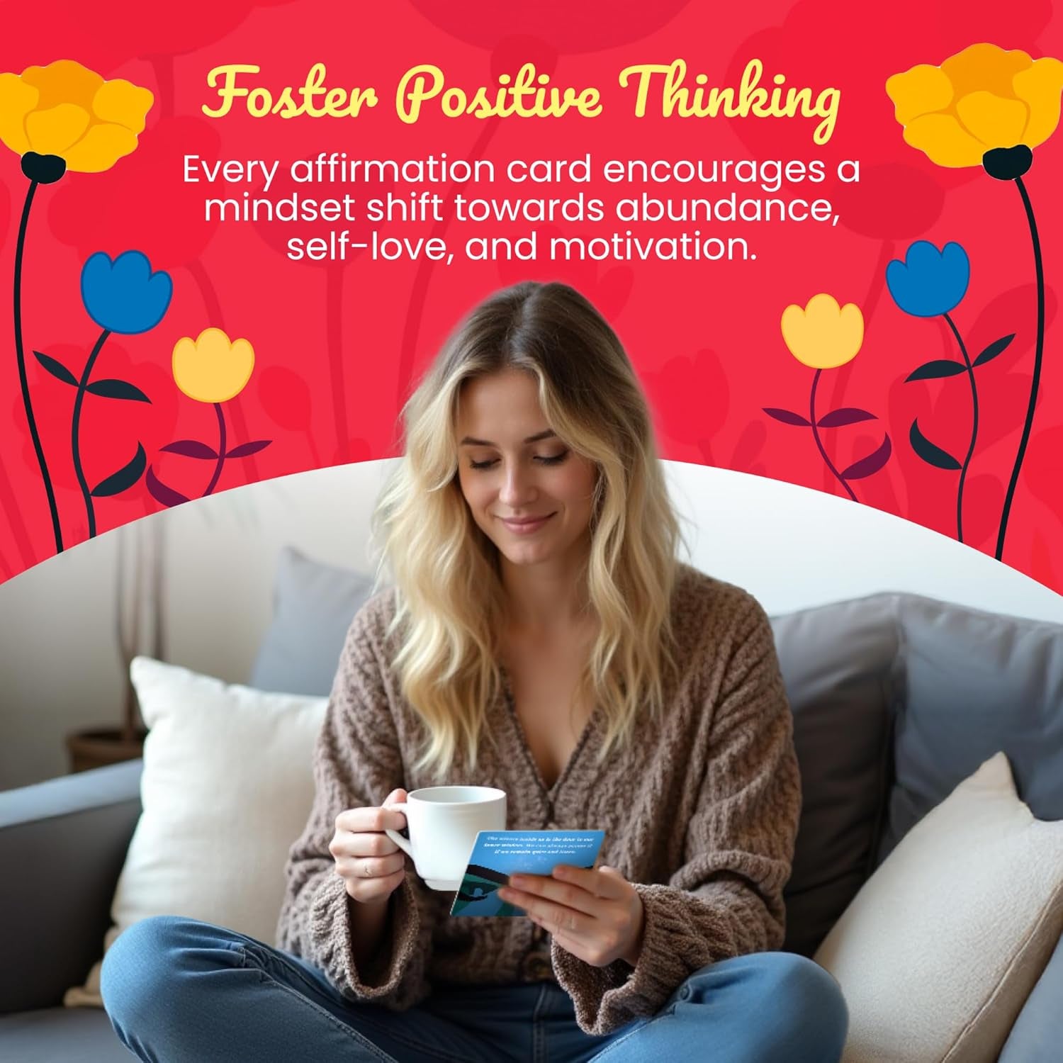 Positive Affirmation Cards with Mindfulness Exercises, Inspirational Tools for Everyone, Motivational Items, Self Care Gifts for Women, Men & the Youth, 60 Transformative Affirmation Cards