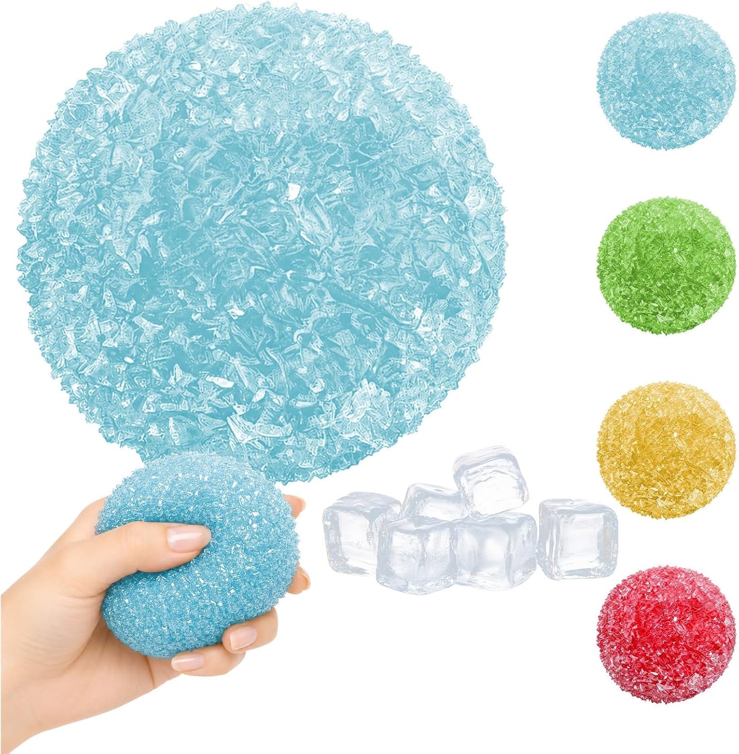 Crunchy Squishy Stress Ball, 2026 New Ice Skin Fidget Sensory Toy, Waxberry Moldable Crunchy Stress Balls, Slushy Squeeze Ball for Stress Relief (Red)