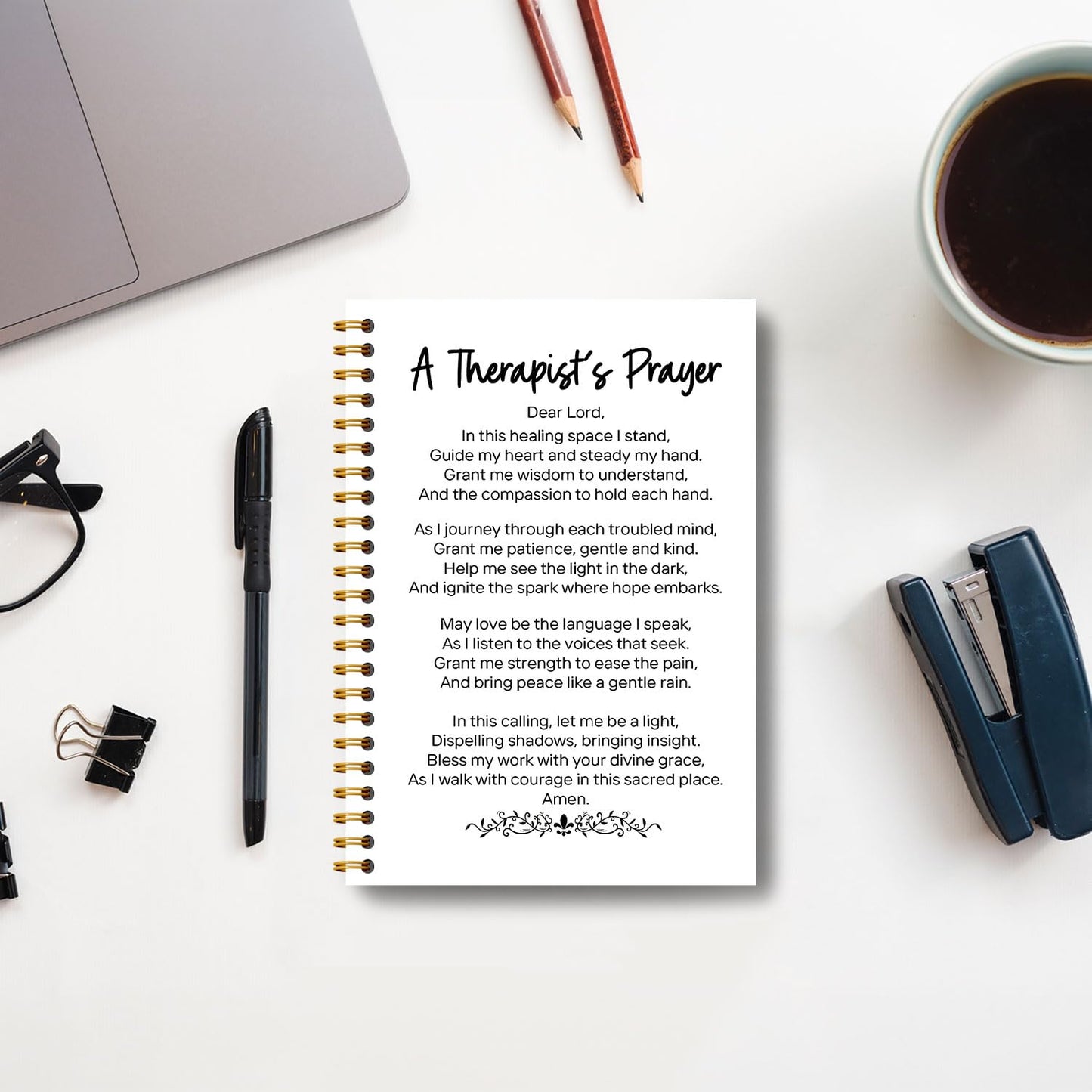 Guymn Christian Therapist Prayer Notebook, Therapist Gifts for Women Journal, Therapy Gifts, a Therapist'S Prayer Christian Hardcover Spiral Notebooks Journals, 5.5X8.3 Inch