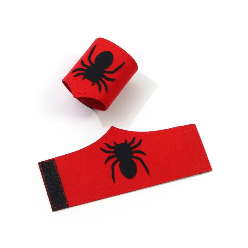 Cartoon Superhero Costume Set for Boys and Girls Halloween Dress up Spider Cape and Mask with Wristband