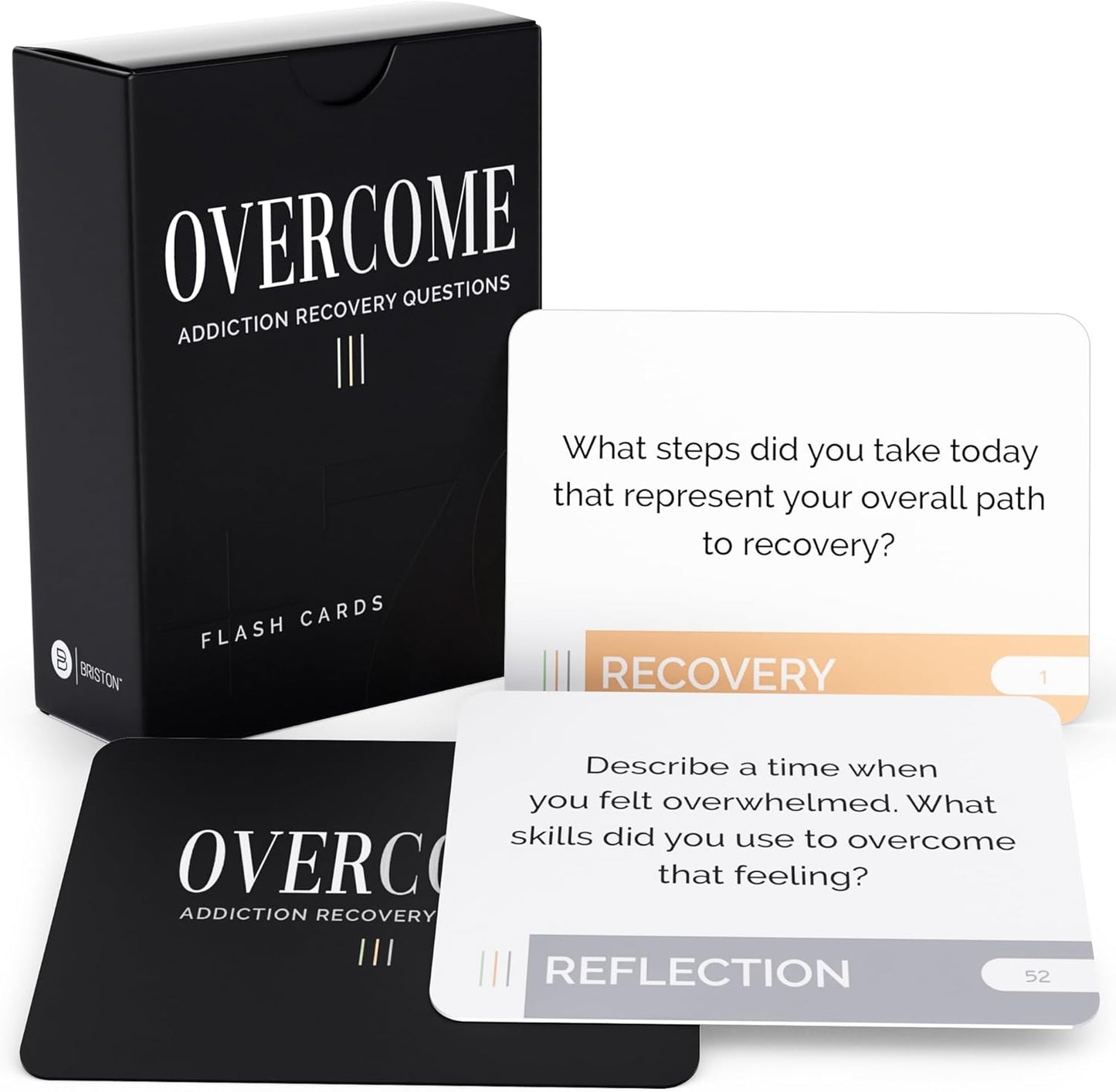 Overcome Addiction Recovery Flash Cards – 70 Therapy Question Cards for Group Counseling & Mental Health – Reflection Prompts for Sobriety, Relapse Prevention, Substance Abuse Recovery Support