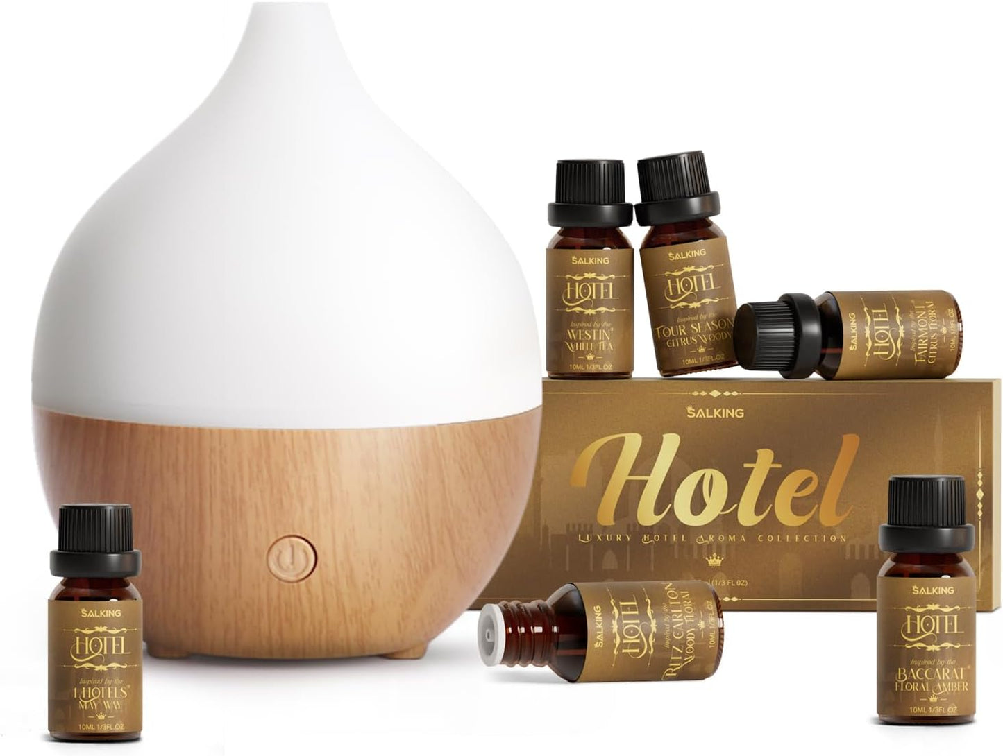 Essential Oil Diffuser, 100Ml Small Aromatherapy Diffuser with Auto Shut-Off Function, Ultrasonic Diffusers for Essential Oils, Cool Mist Humidifier with Warm White Lights, for Office Home