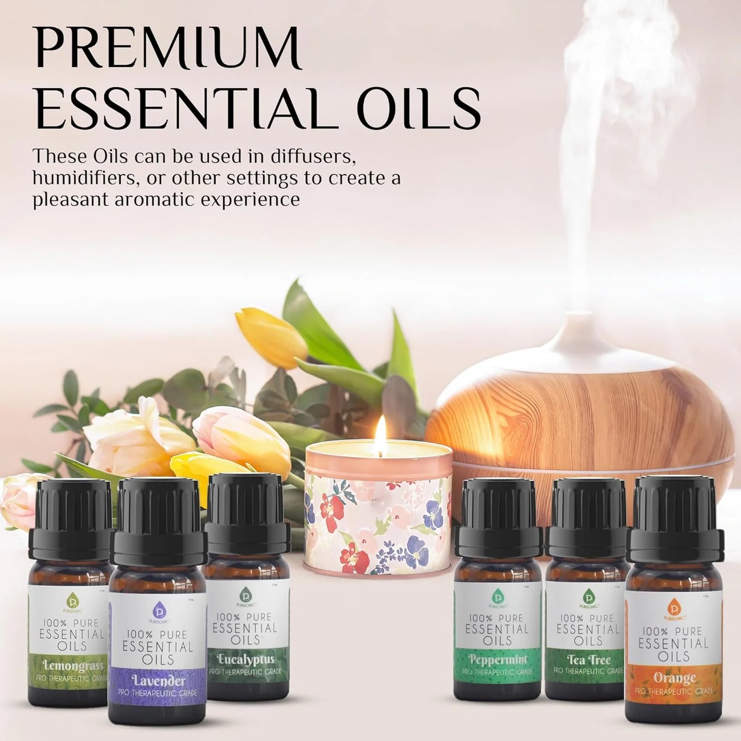 6 Pack of 100% Pure Essential Aromatherapy Oils