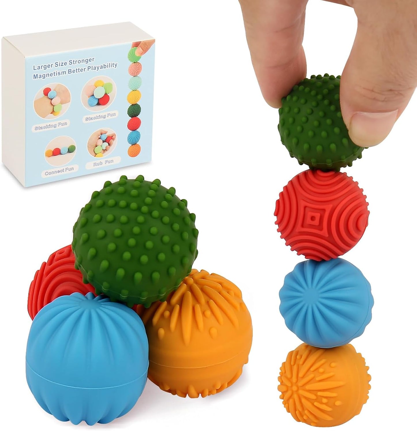 Silicone Magnetic Balls，Fidget Toys，Gift for Teenage , Fun Textures Magnetic Balls Gift Fo Novelty Toy for Kids or Adults(8Pcs)
