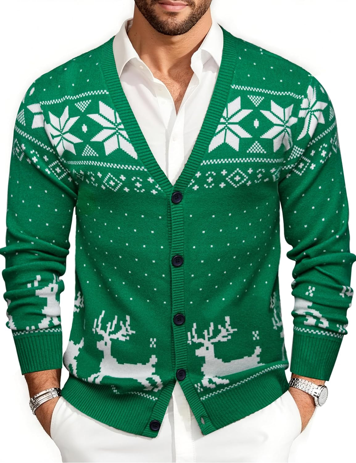 Mens Cardigan Sweater Long Sleeve Casual V Neck Solid Knitwear Cardigans with Pockets Business Weekend