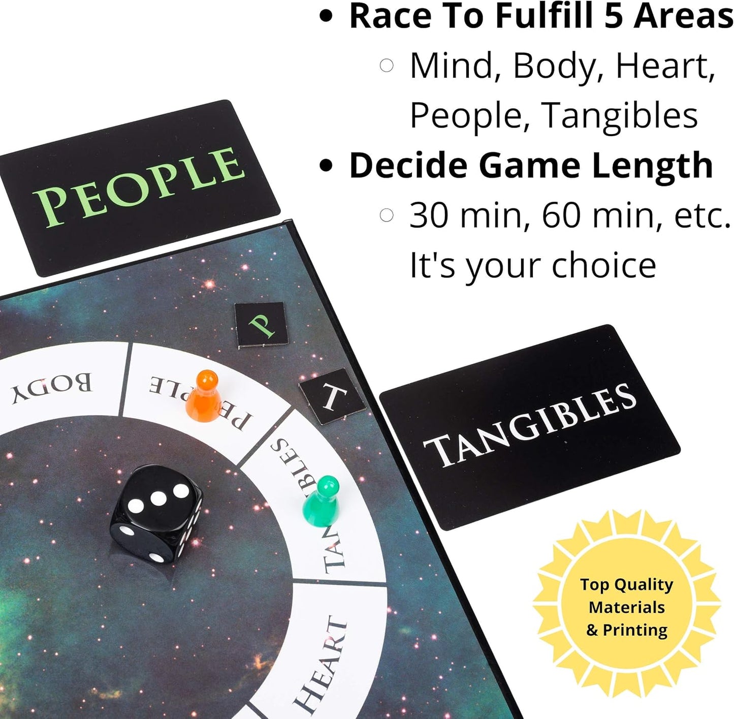 Self-Improvement Board Game - Fun & Connection for Couples, Friends, and Family Game Night, Relationship Date Night Ideas, Counseling and Group Therapy, Goal Setting & Accountability