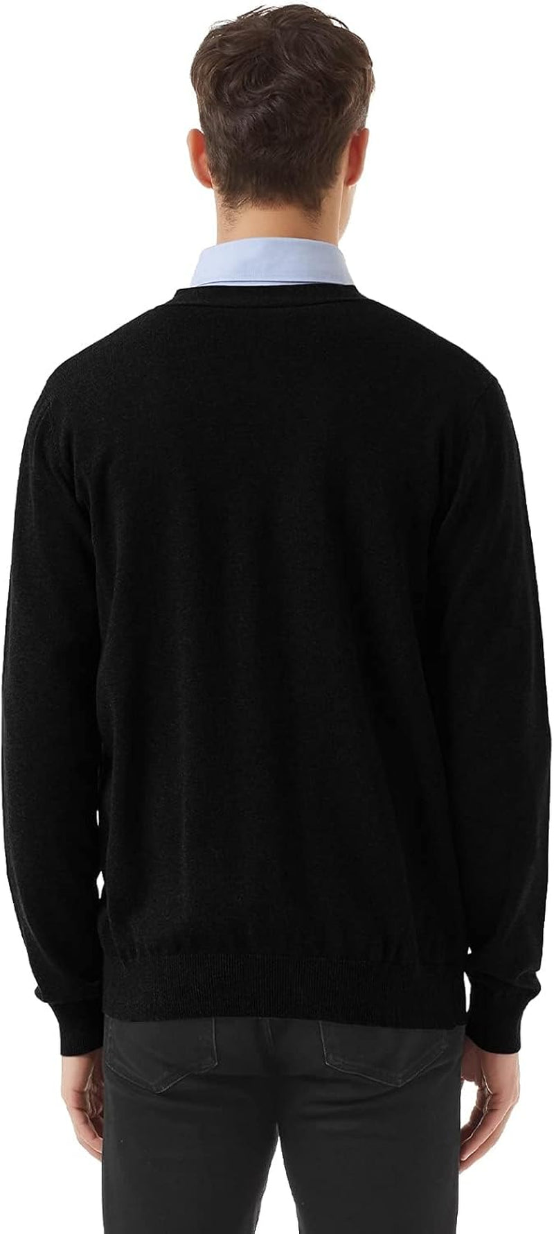 Men'S Cardigan 100% Cotton Sweater V-Neck Button down Knitted Outerwear with Pockets Fashion 2026