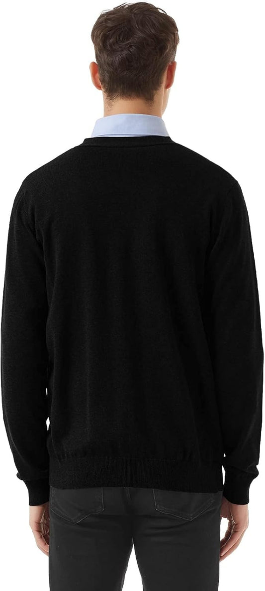 Men'S Cardigan 100% Cotton Sweater V-Neck Button down Knitted Outerwear with Pockets Fashion 2026