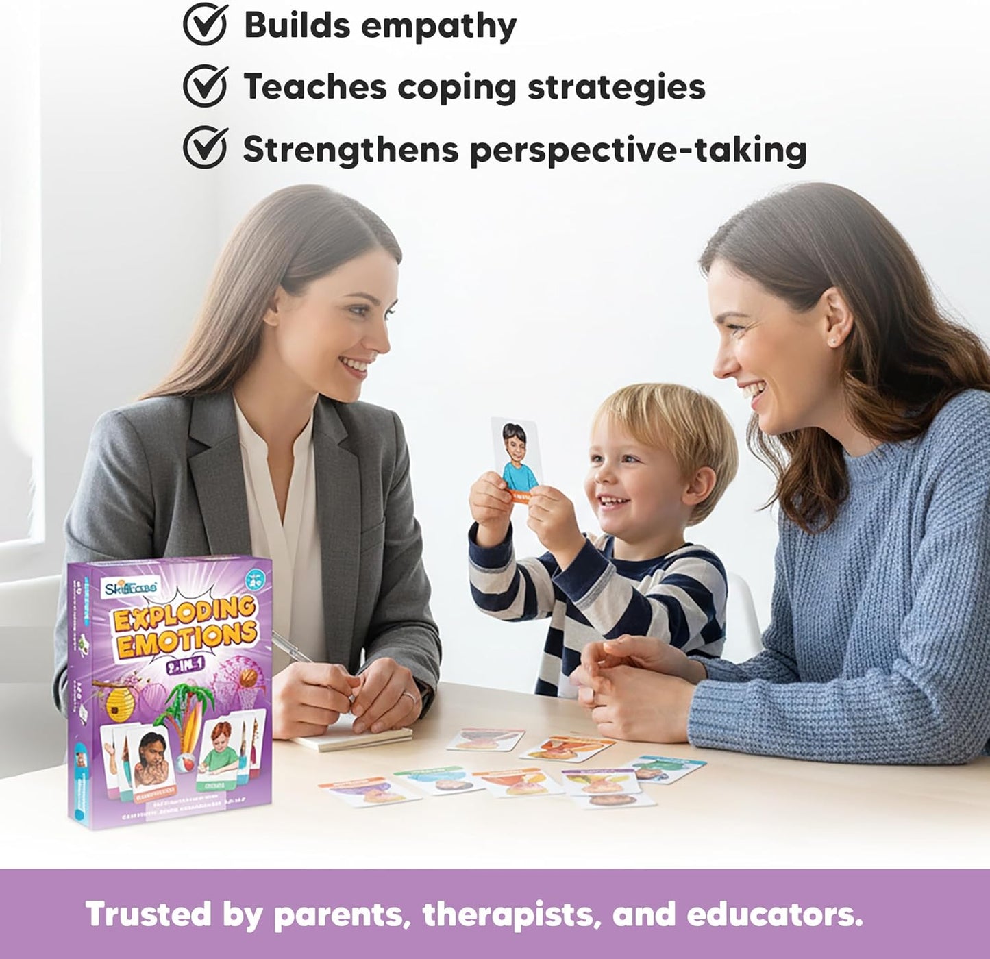 Exploding Emotions Flashcards and Game: 2 in 1, Hilarious Family Fun, Social Emotional Learning, Feeling Cards for Kids, Teaches Social Skills, Autism