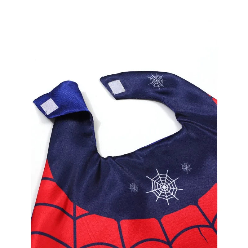 Cartoon Superhero Costume Set for Boys and Girls Halloween Dress up Spider Cape and Mask with Wristband