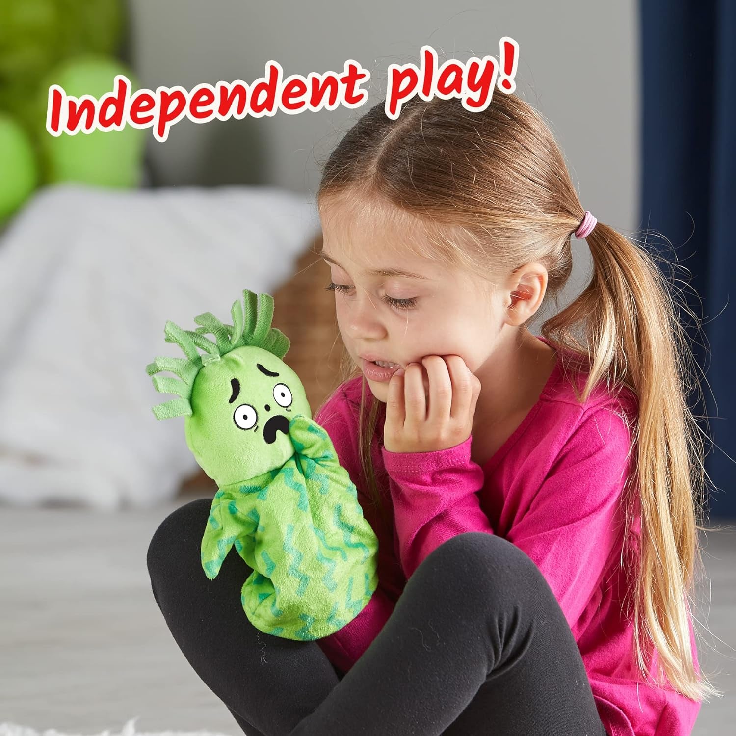 Hand2Mind Feelings Family Hand Puppets, Emotions Toys, Dramatic Play Therapy Toys for Counselors, Social Emotional Learning Activities, Calm down Corner Supplies, Social Skills Activities for Kids