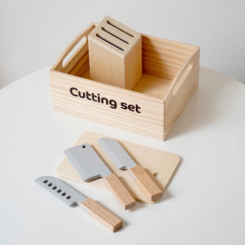 Children Play House Kitchen Games Simulation Wooden Boxed Fruit Cut Pretend to Play Magnetic Cookies Baking Girls Toys Set Gifts