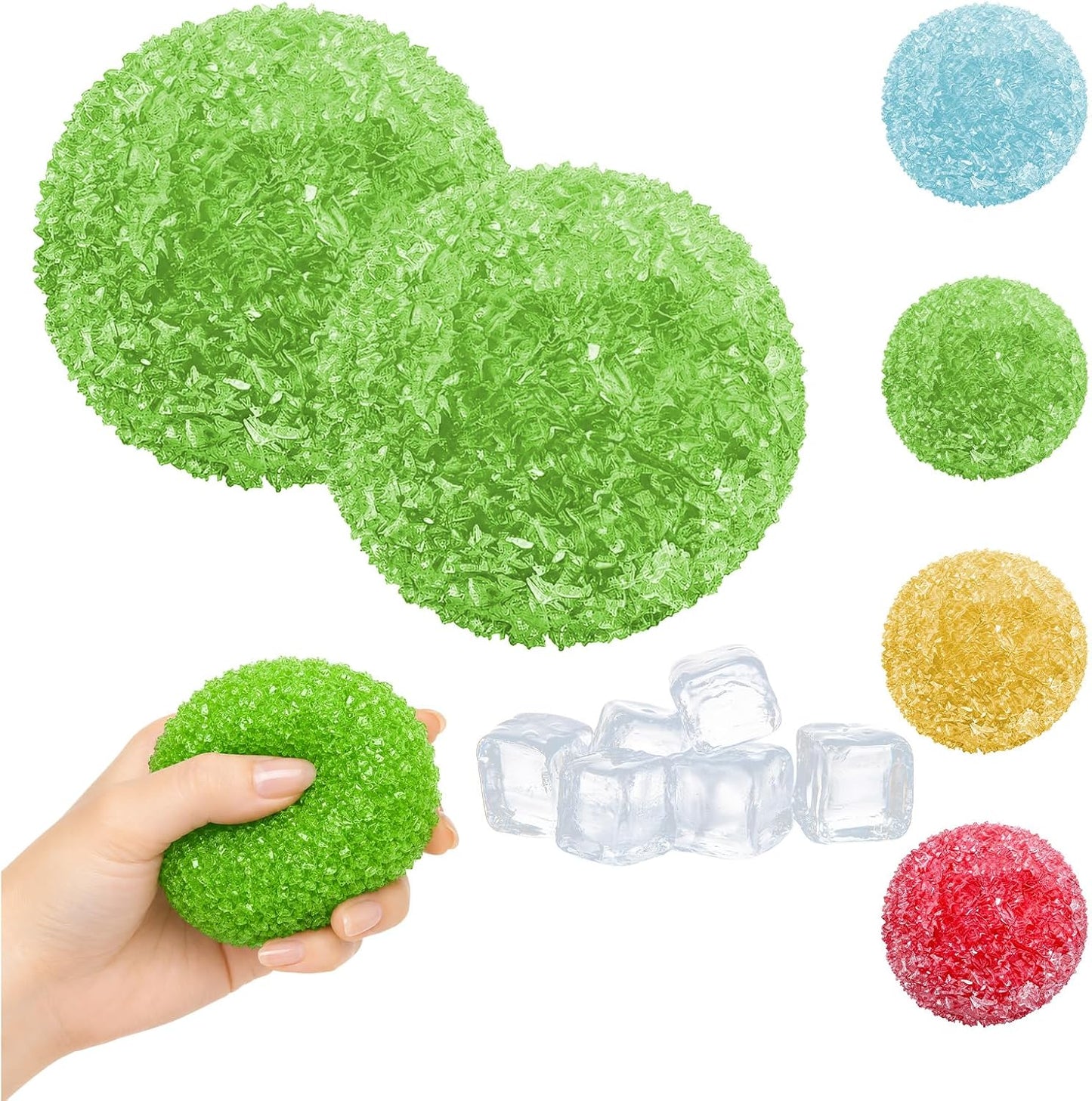 Crunchy Squishy Stress Ball, 2026 New Ice Skin Fidget Sensory Toy, Waxberry Moldable Crunchy Stress Balls, Slushy Squeeze Ball for Stress Relief (Red)