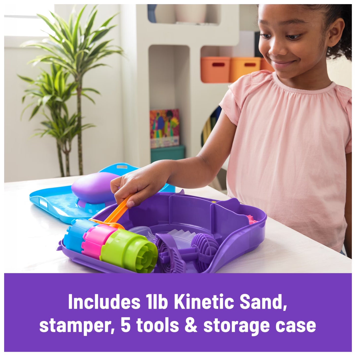 , Squishmotion Playset with 1Lb Play Sand, Stamper & 5 Tools