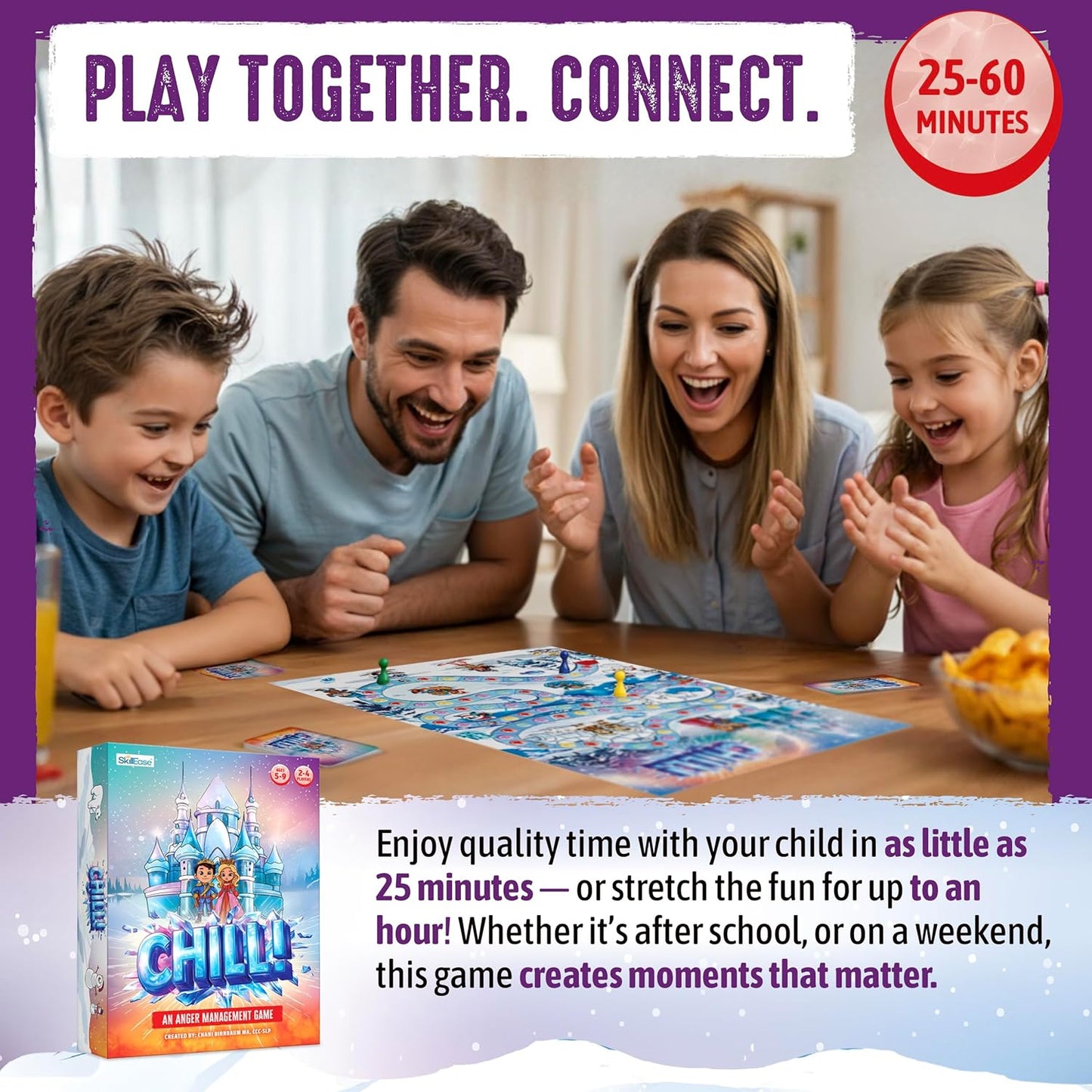 CHILL Anger Management for Kids, Ages 5-9, Therapy Games, Social Emotional Learning, Fun Social Skills Board Game for Therapists & Families