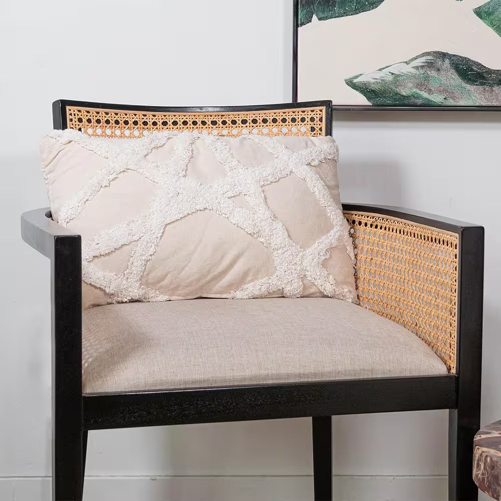 Macrame Natural 20 In. X 12 In. Outdoor Throw Pillow