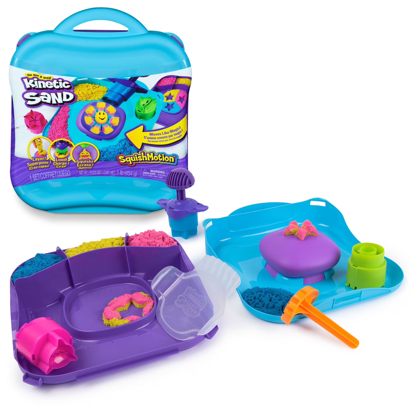 , Squishmotion Playset with 1Lb Play Sand, Stamper & 5 Tools