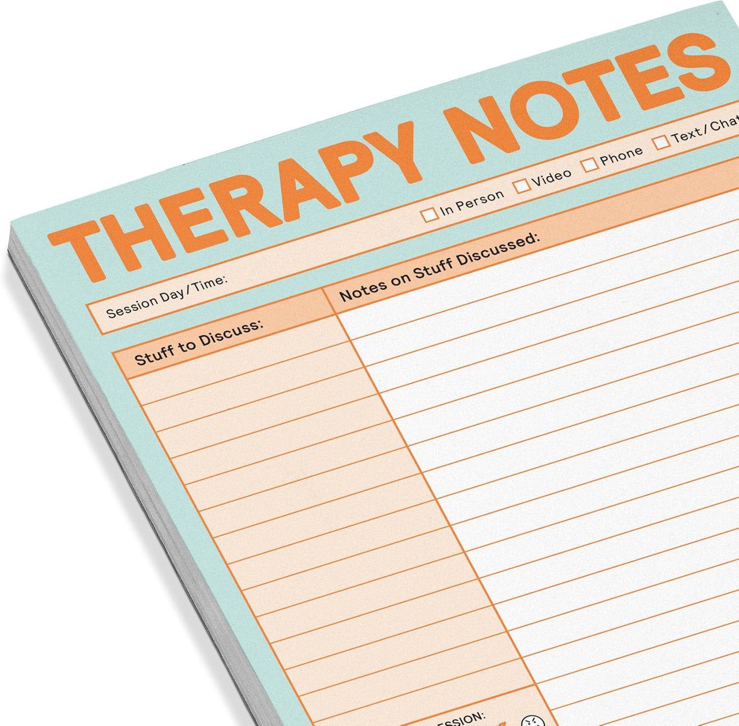 Therapy Notes Pad: Record Stuff to Discuss in Therapy + Session Notes & Discussion, 6 X 9-Inches, 12645