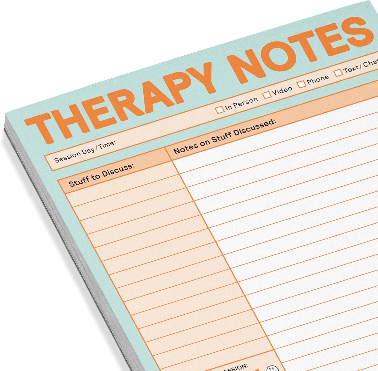 Therapy Notes Pad: Record Stuff to Discuss in Therapy + Session Notes & Discussion, 6 X 9-Inches, 12645