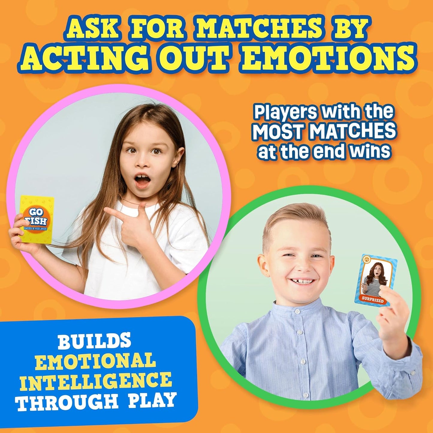 Go Fish – Faces & Feelings Card Game Social Emotional Learning Game for Kids Ages 6+ | Teaches Emotions through Play | 2-6 Players | Home, Therapy & Classroom Use