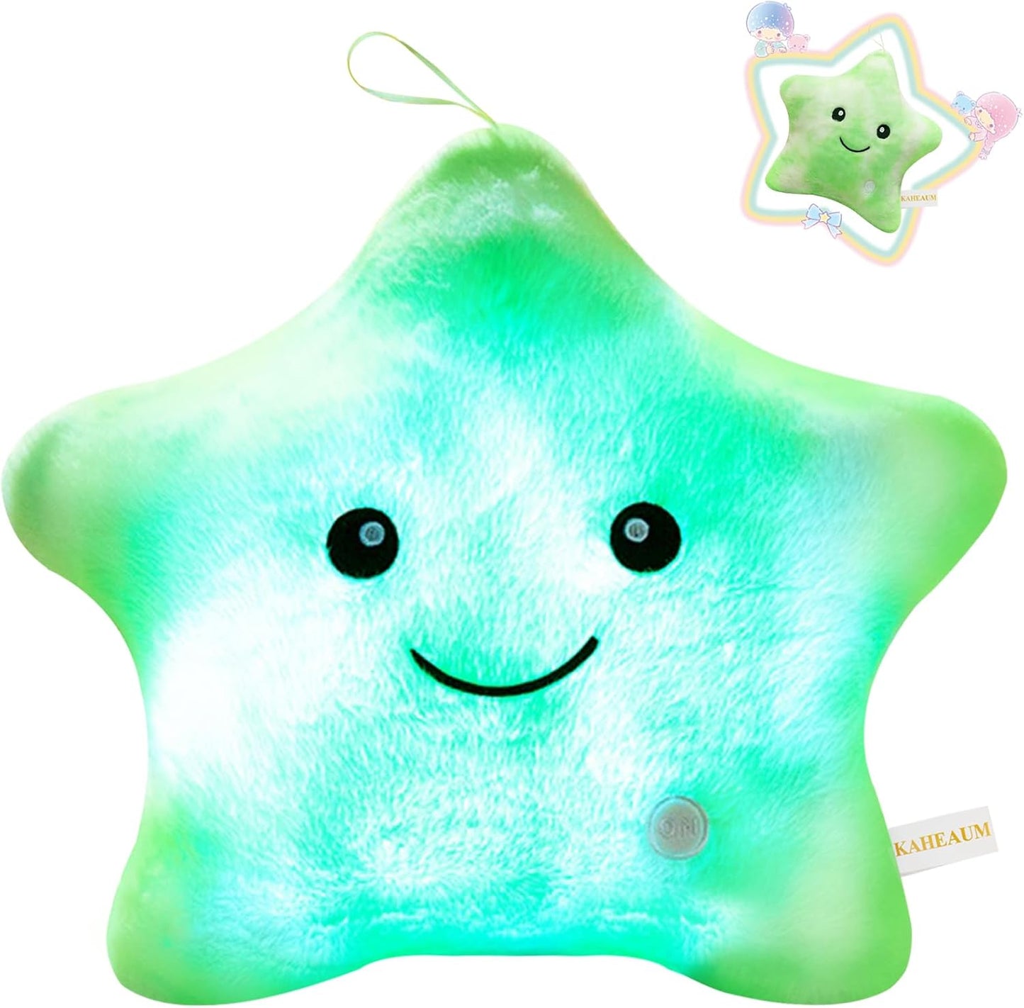 Kids Decorative Pillow,Cute Star LED Light up Pillow Gift for Girls Women Birthday Unique Throw Pillows Bedroom Couch Office Lumbar Back Cushion Purple Plush Pillow Stuffed Toy
