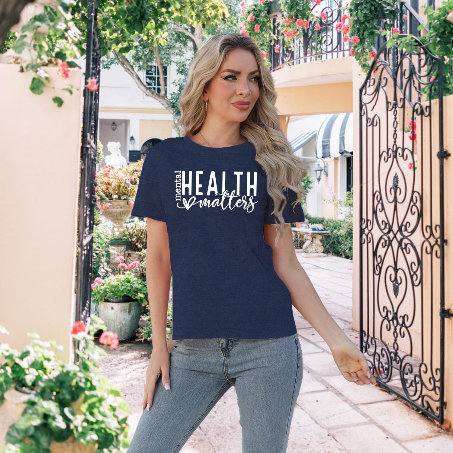 Mental Health Matters Shirt Womens Therapist Psychologist Tshirt Human Brain Illness Awareness Short Sleeve