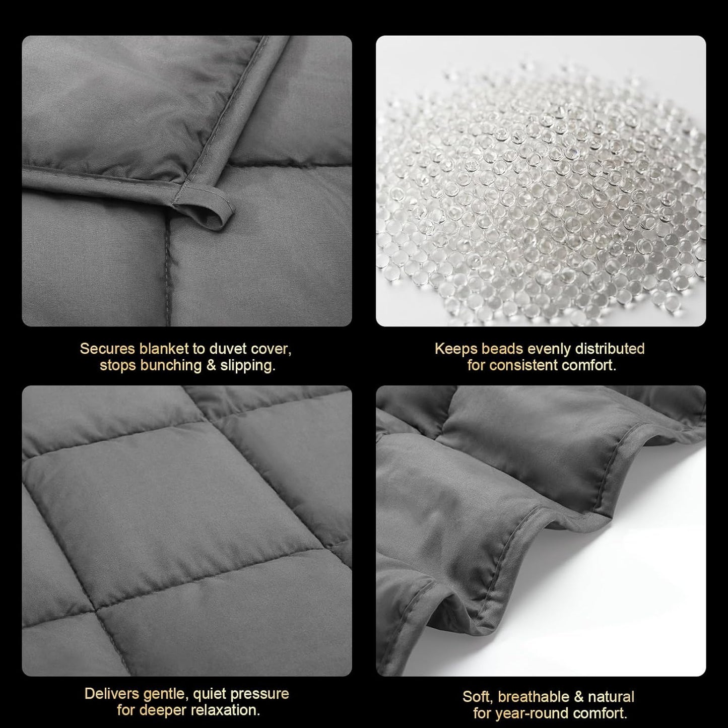 Weighted Blanket 15-Pounds 48 X 72 - Adults Cooling Heavy Twin Size Blankets for All-Seasons Sleeping, Soft & Breathable with Premium Glass Beads, Machine Washable