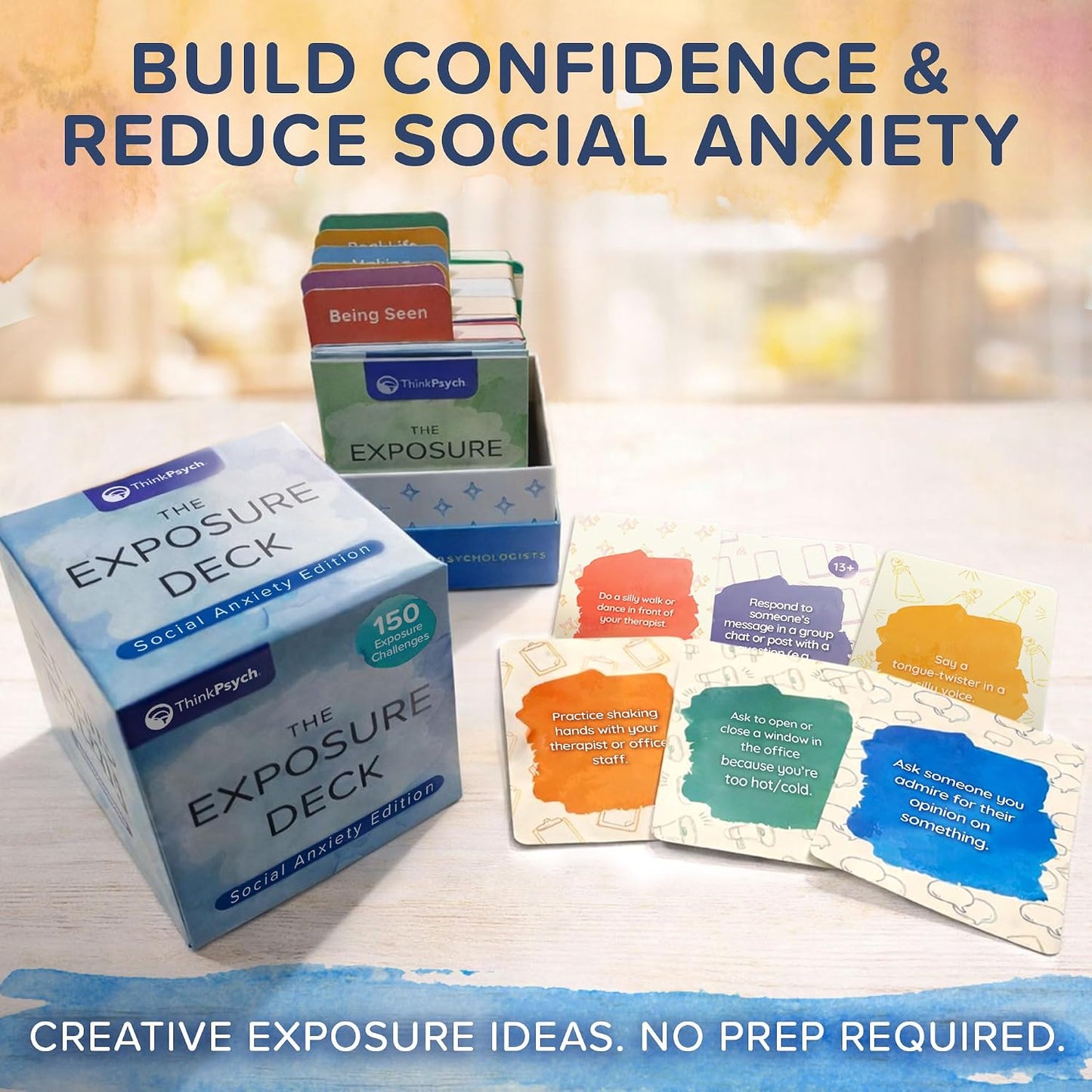 The Exposure Deck: Social Anxiety Edition | 150 CBT Challenge Cards for Kids, Teens & Adults | Therapy Tool for Social Anxiety, CBT, and Exposure Practice