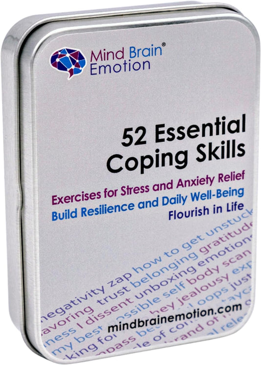 52 Essential Coping Skills Cards - Self Care Exercises for Stress and Social Anxiety Relief - Resilience, Emotional Agility, Confidence Therapy Games for Teens, Adults