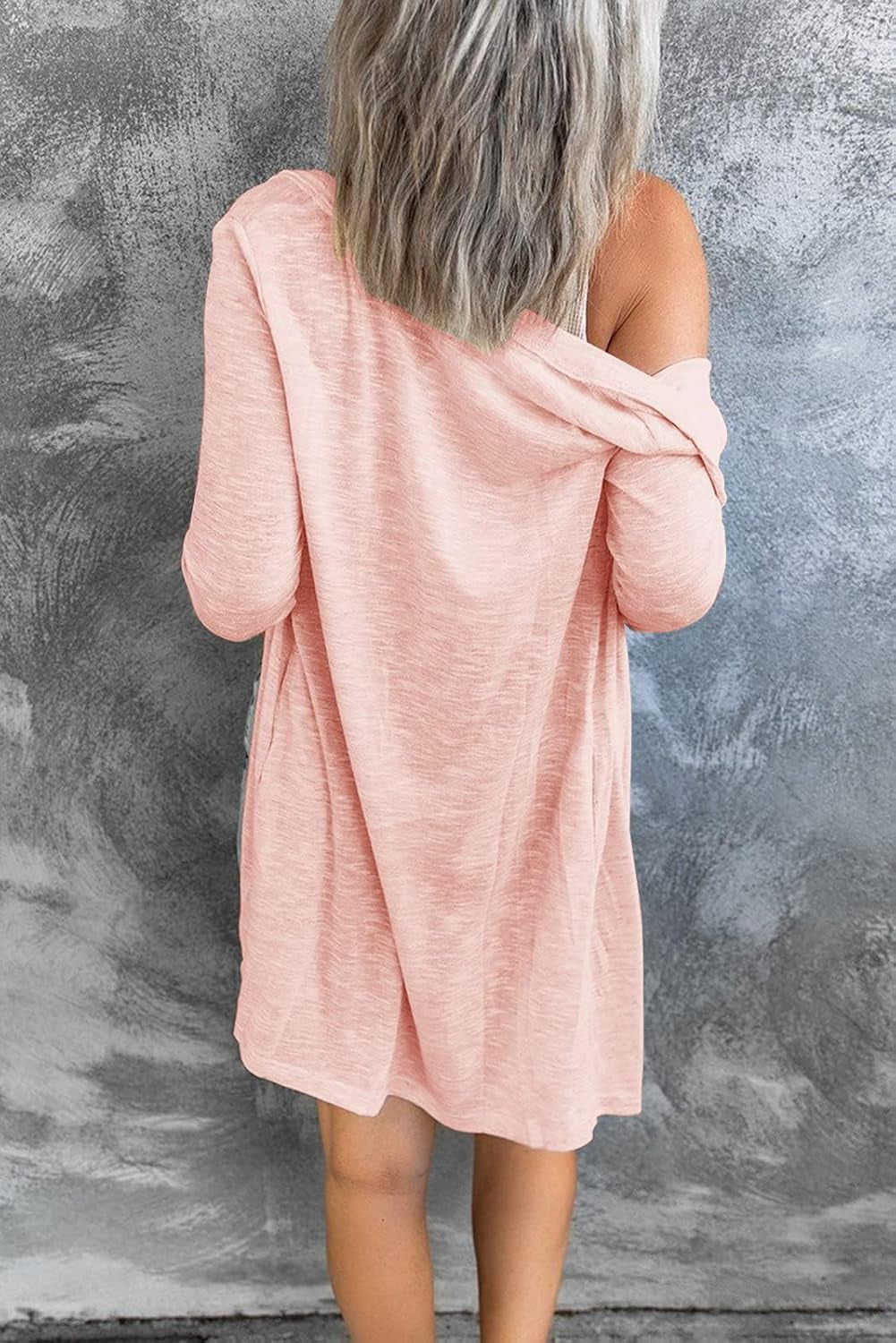 Women'S Lightweight Cardigan Summer Long Open Front Button down Trendy Loose Outwear with Pockets