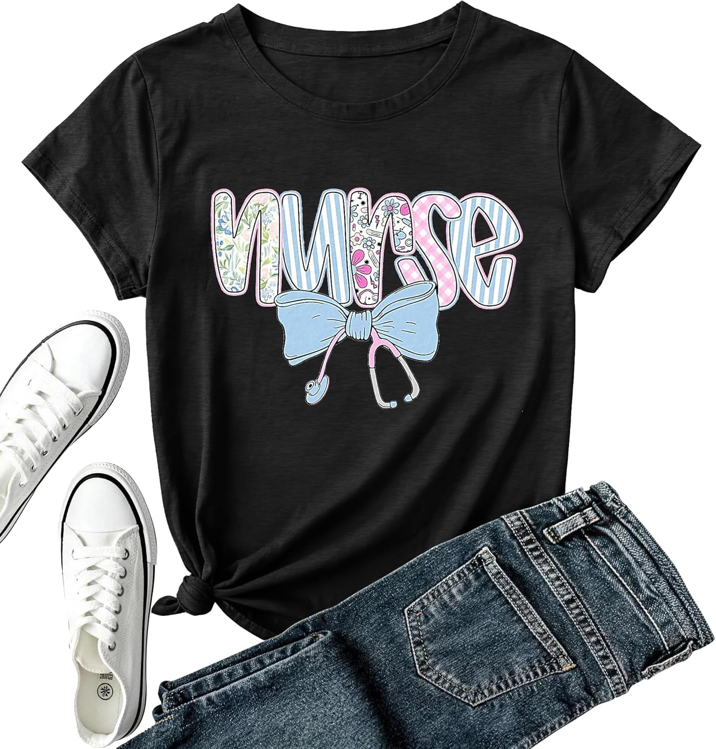 Mental Health Awareness Shirt Women-Brain Flower Tshirt Women Neuro Diversity Tee Tops Motivational Short Sleeve