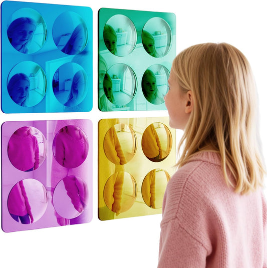Sensory Bubble Wall Mirror - Interactive Colorful Acrylic Mirrors for Wall Decoration and Sensory Toys for Kids Classroom or Home - Room Decor -Visual, Tactile Stimulation - (4)