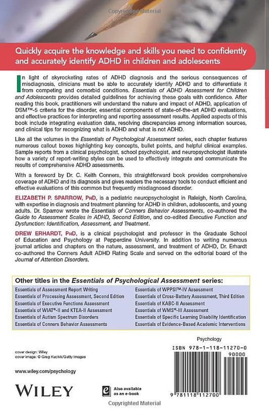 Essentials of ADHD Assessment for Children and Adolescents (Essentials of Psychological Assessment)