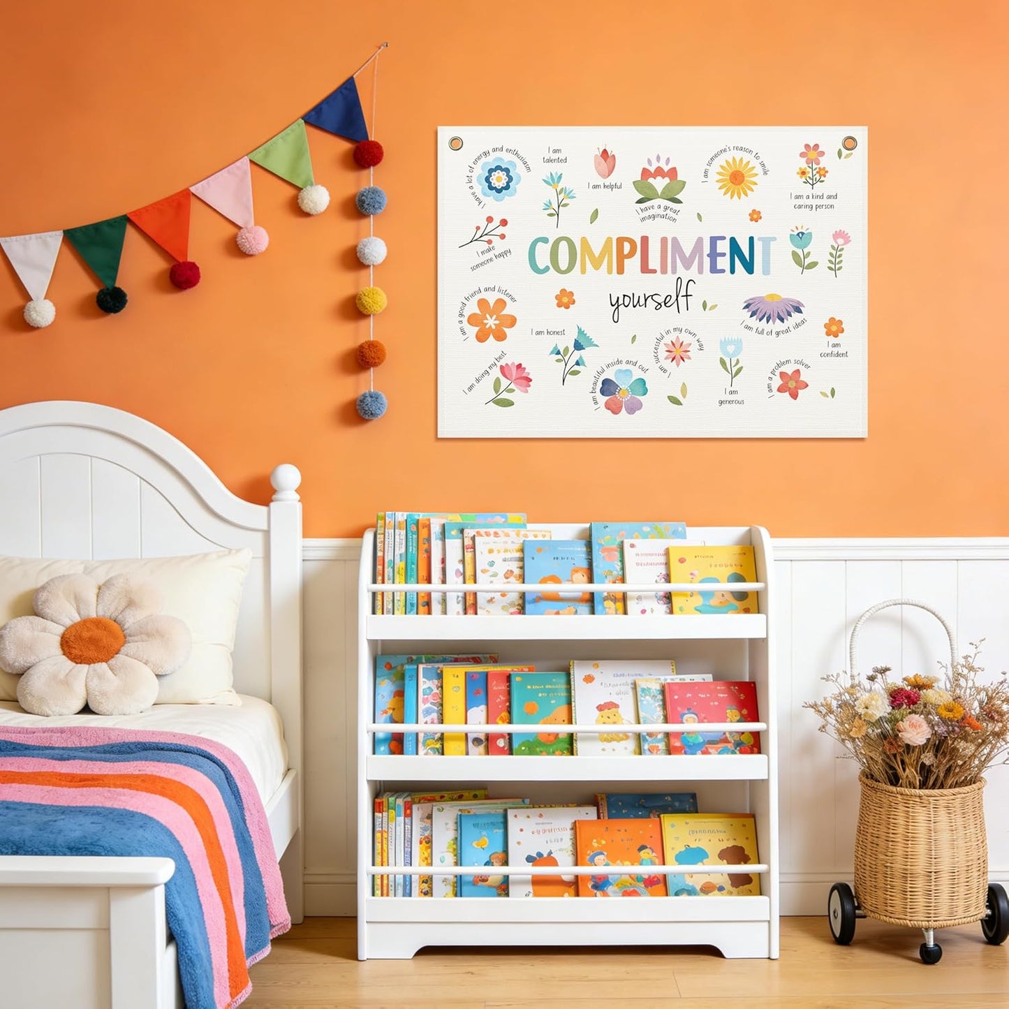 Mental Health Office Decor, Positive Affirmations Posters, Motivational Wall Decor, Therapy Office Decor Banner, Inspirational Wall Art for Compliment Yourself, 30X20 Inch