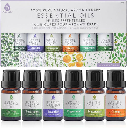 6 Pack of 100% Pure Essential Aromatherapy Oils