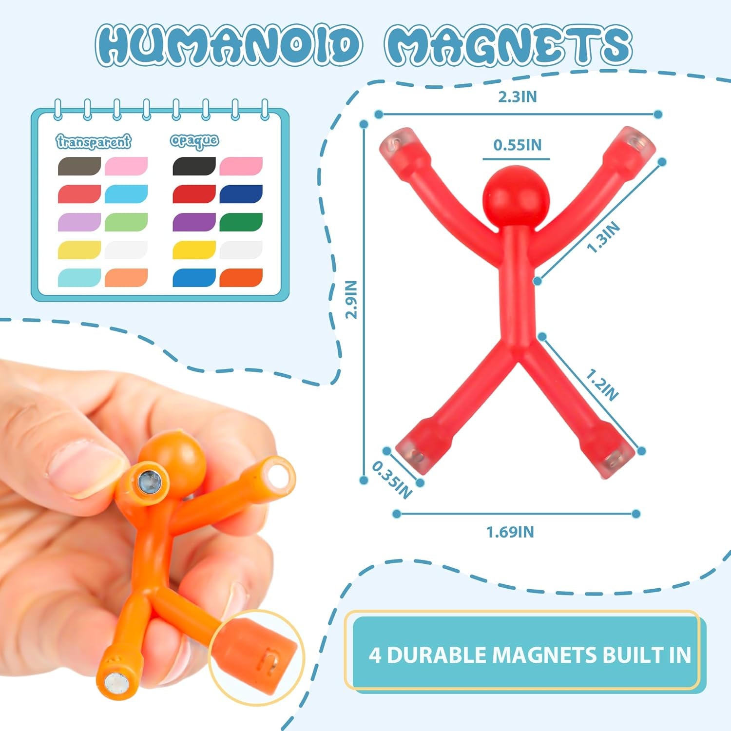 30Pcs Magnet Men, Magnetic Travel Toys, Fun Magnet Sensory Fidget Toys for Kids, Airplane Car Road Trip Toddlers Activities Essential, Magnetic People Building Figures Decorative Gifts Stuffers