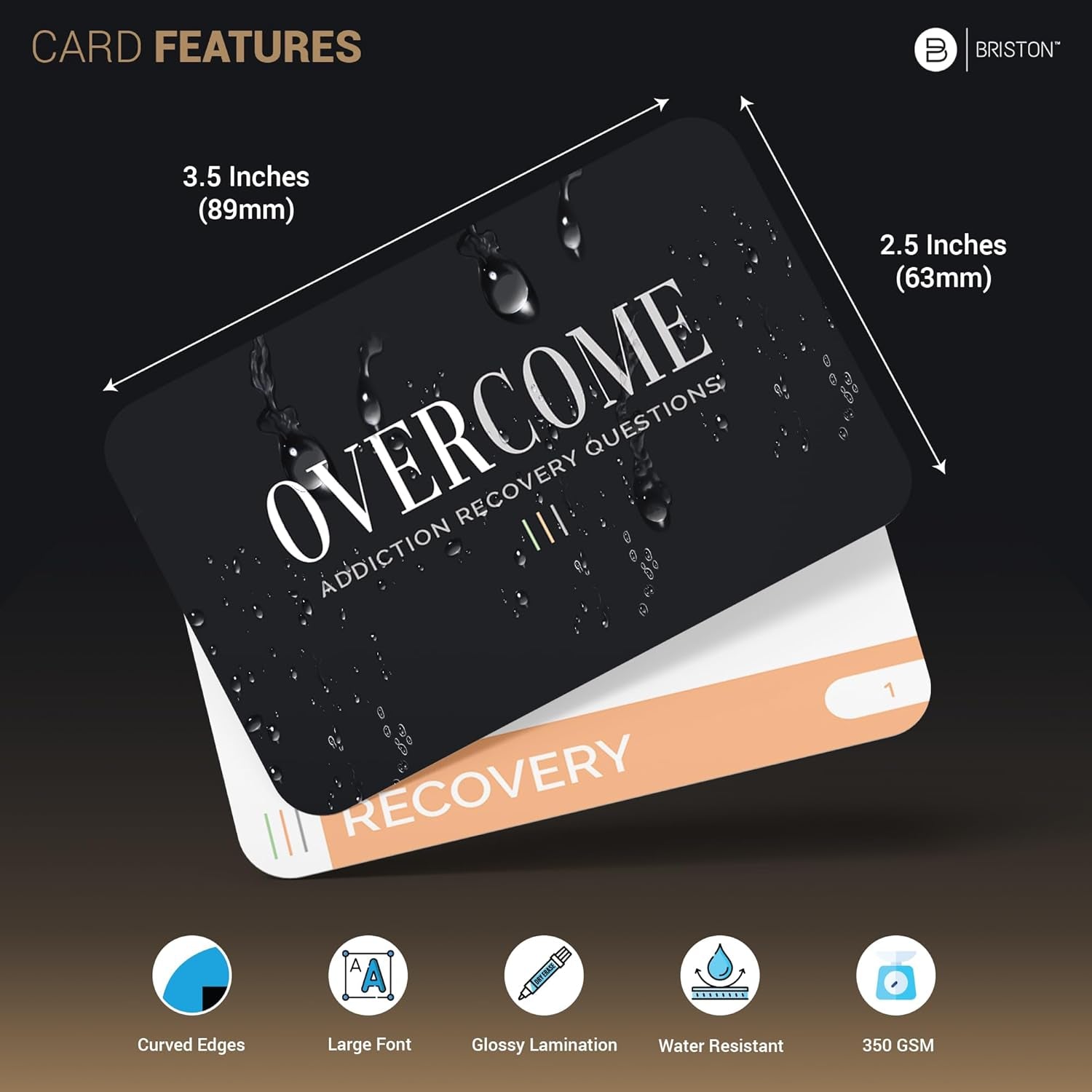 Overcome Addiction Recovery Flash Cards – 70 Therapy Question Cards for Group Counseling & Mental Health – Reflection Prompts for Sobriety, Relapse Prevention, Substance Abuse Recovery Support