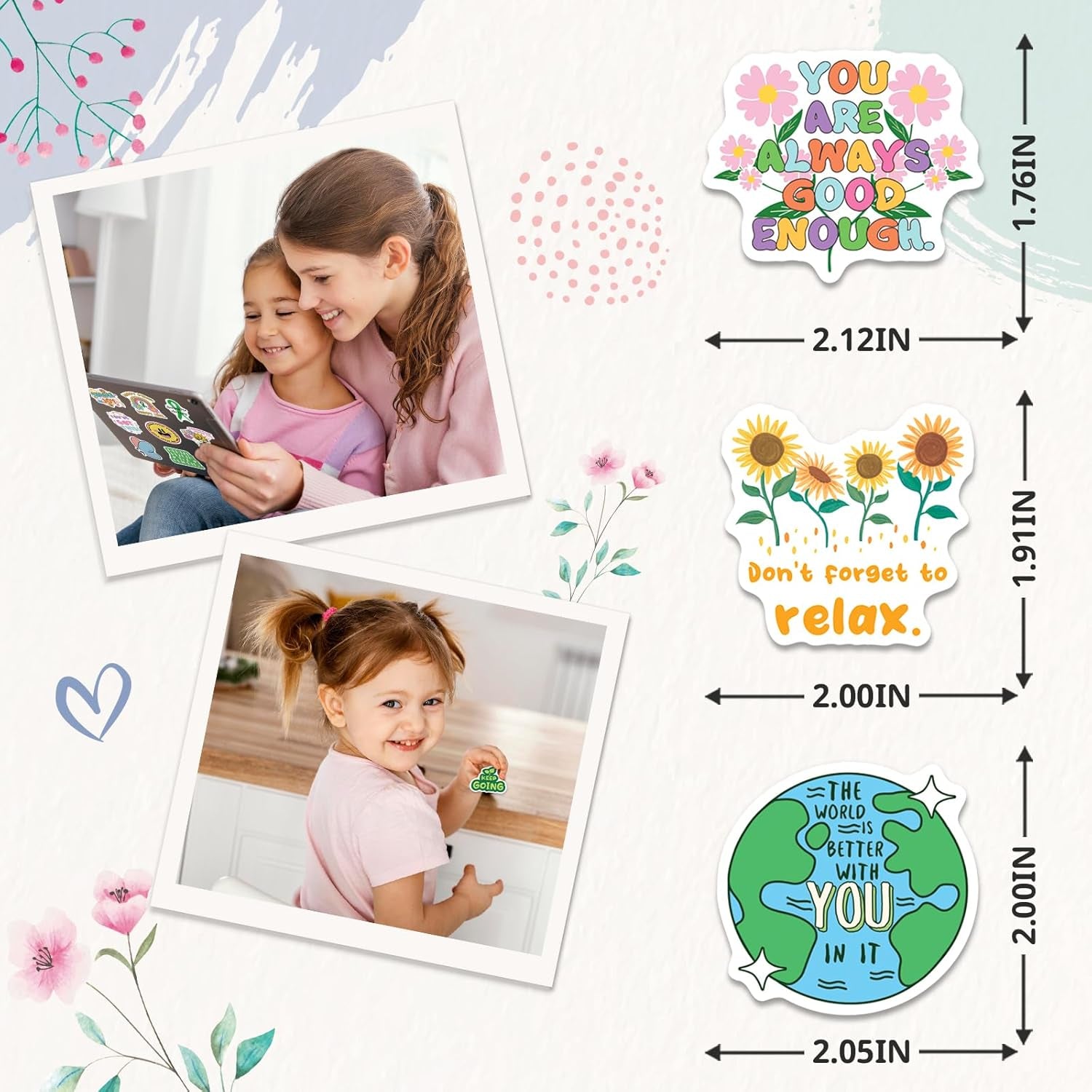 200PCS Mental Health Stickers, Mental Health Matters Awareness Stickers for Kids Adults Positive Therapy Vinyl Decals for Water Bottles Therapist Must Haves