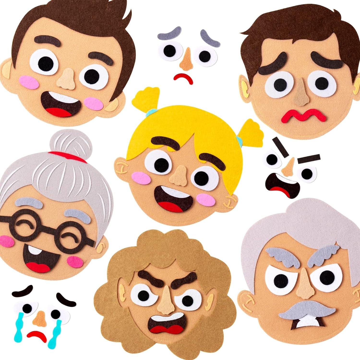 116 Pcs Feeling & Emotions Busy Board Sensory Toys for Toddlers - 6 Family Face Boards Social-Emotional-Learning-Games, Kids Autism Speech Therapy Materials, Gifts for Boys Girls Age 3+
