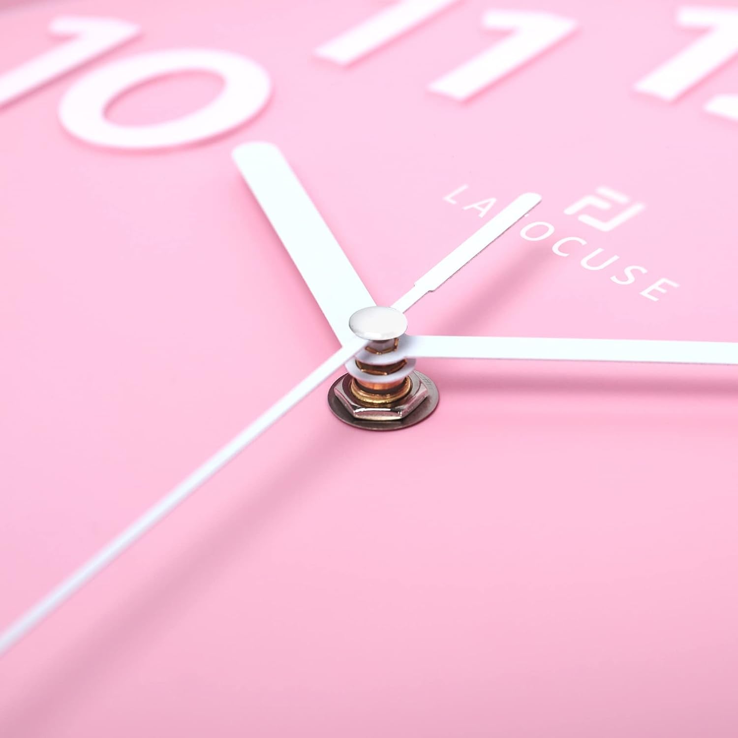 12 Inch Silent 3D Numbers Pink Wall Clock Girls Bedroom, Battery Operated Pink Clock Wall for Living Room Decor