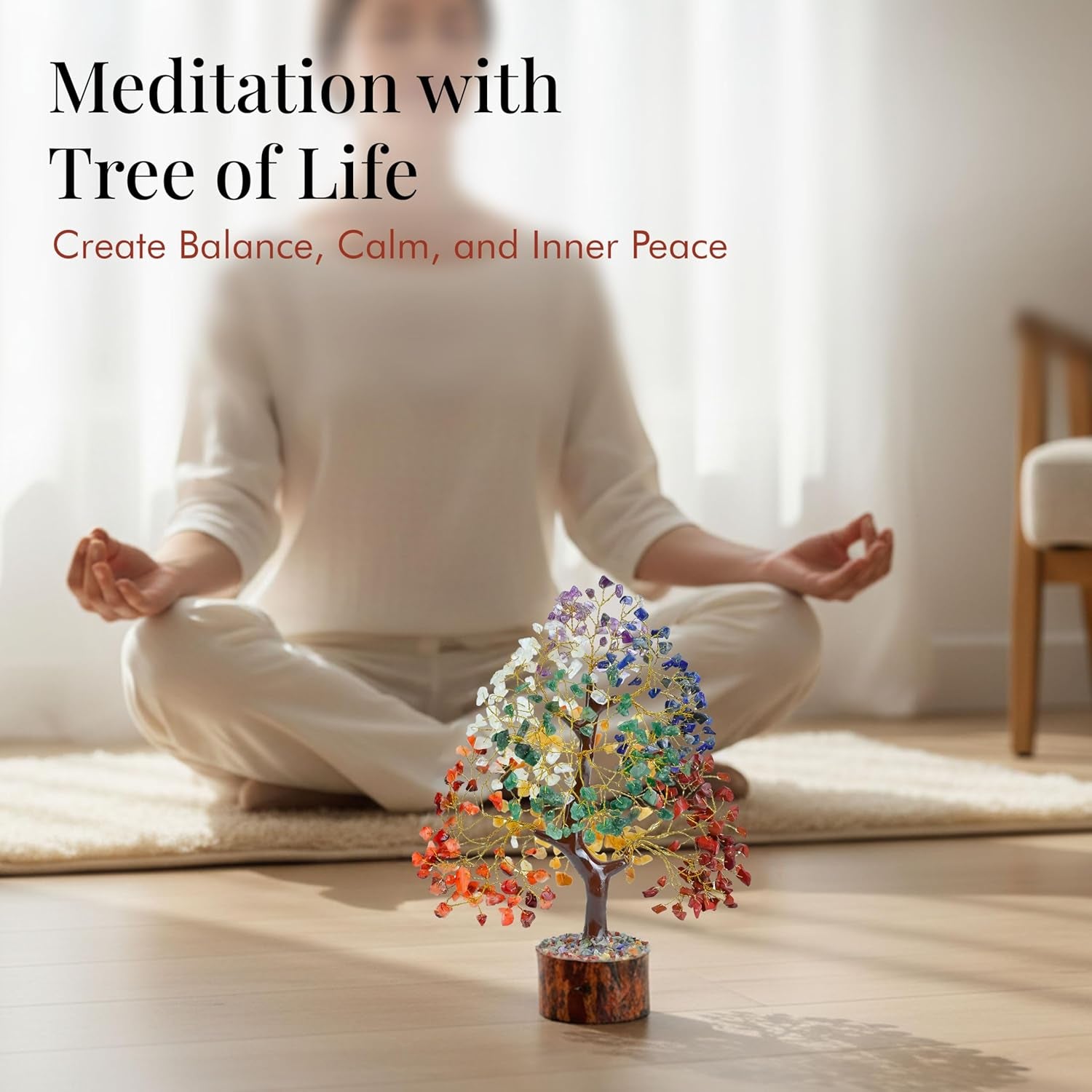 ® the Original 7 Chakra Crystal Tree of Life, Birthday Gifts for Women & Men | Healing Crystals, House Office Decor Tree - Sister, Gifts for Mom, Her House Warming Gift | Women Unique Gift Idea