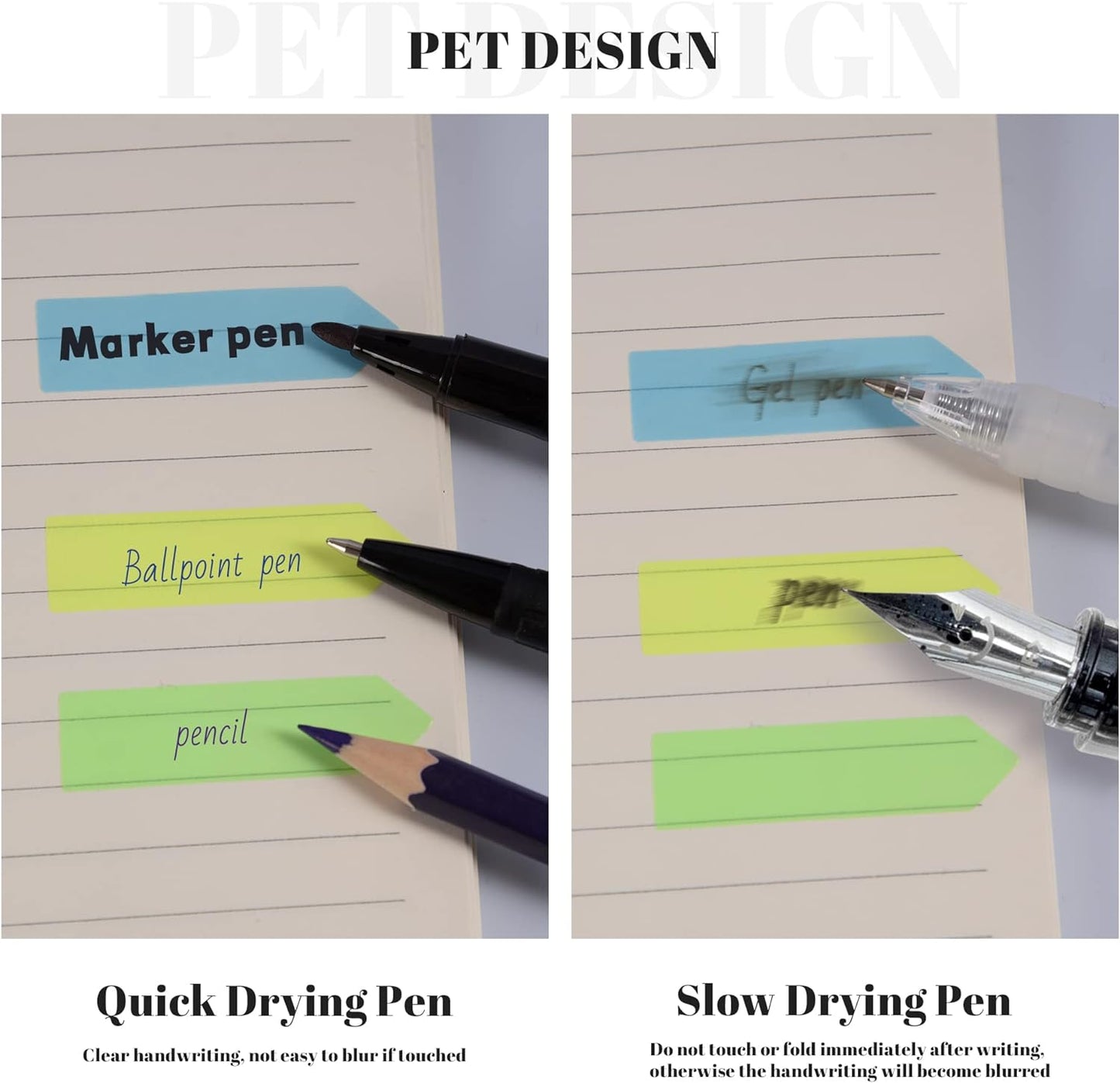 Fluorescent Translucent Sticky Note Flags, 1200 Pcs Total, Pack of 10 Color Tabs, Arrow Index Tabs, Page Flag Markers