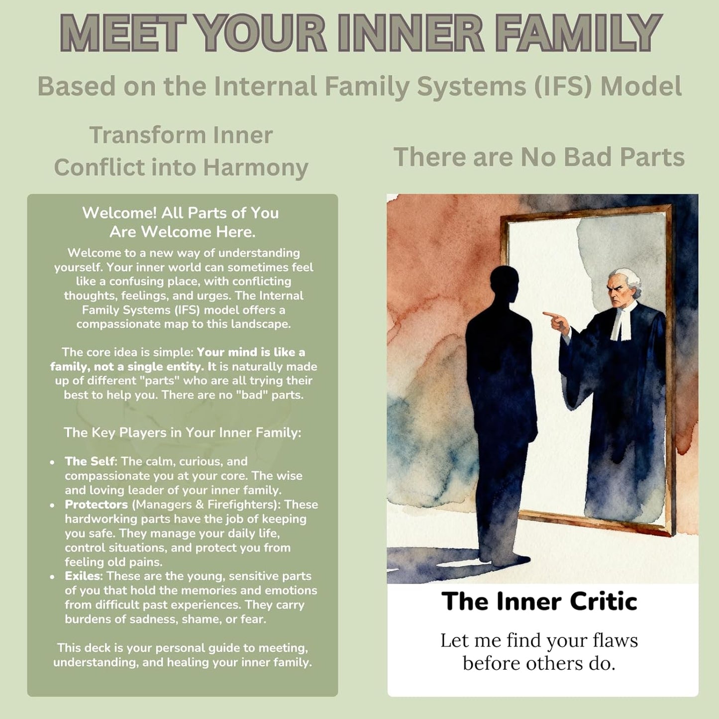 The IFS Deck: 53 Internal Family Systems Therapy Cards for Parts Work, Shadow Work & Self-Awareness – Mindfulness & Journaling Prompts for Emotional Healing and Personal Growth