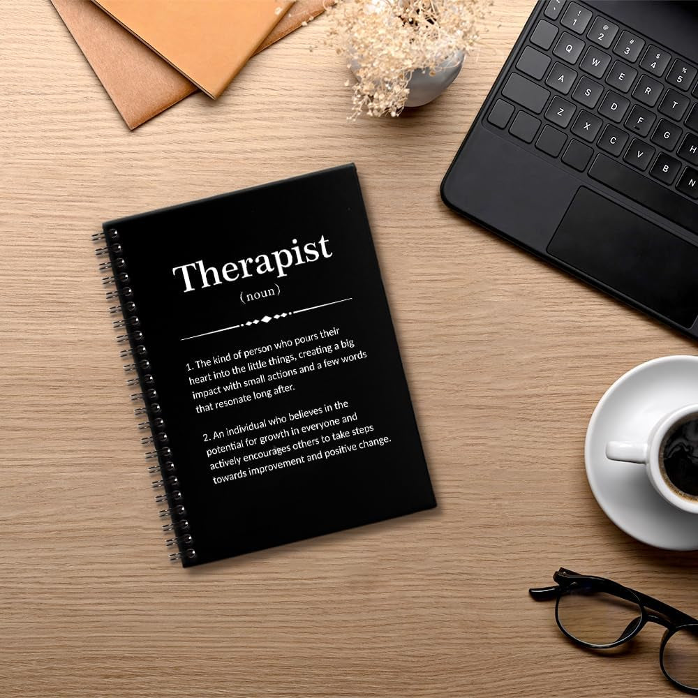 Therapist Definition 160 Blank Pages Hardcover Spiral Notebook, Thank You Gift for Mental Health Therapist, Psychiatric Nurse Graduation Gift, Therapy Appreciation Gift, Therapist Gift Idea