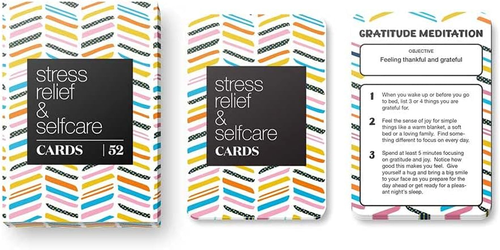 52 Stress Less & Self Care Cards - Mindfulness & Meditation Exercises - Anxiety Relief & Relaxation