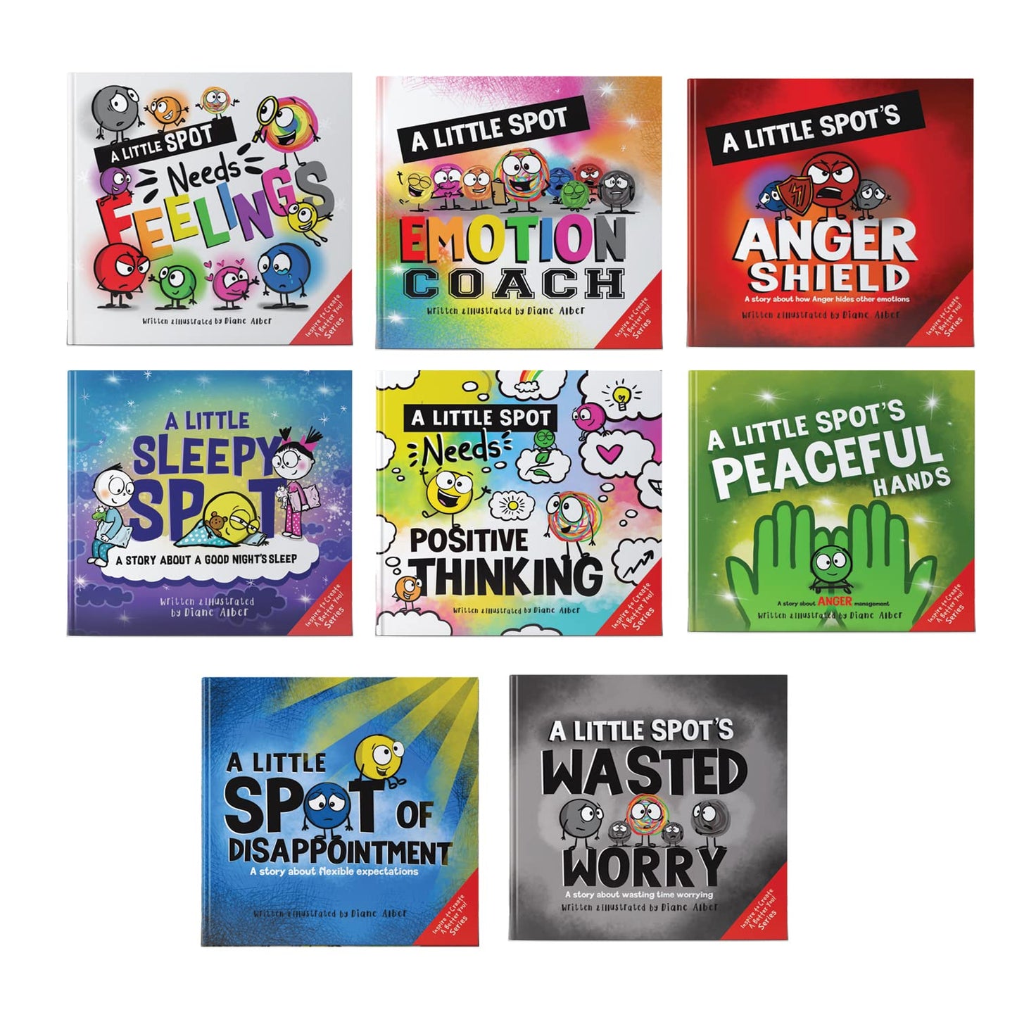 A Little SPOT Emotional Regulation Box Set (Books 49-56: Peaceful Hands, Anger Shield, Needs Feelings, Sleep, Disappointment, Wasted Worry, Positive Thinking, and Emotion Coach)